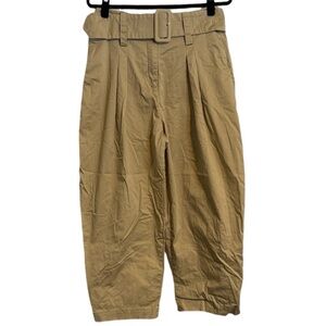 English Factory Tan Wide Leg Belted Cropped Pants